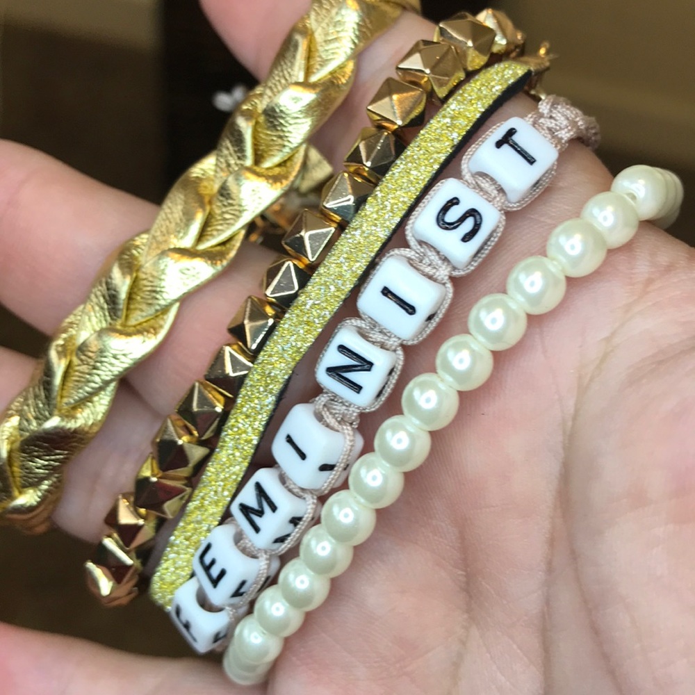- Five pack friends feminist bracelet size m-xl adjustable new